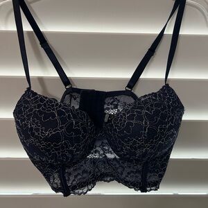 Elegant Navy Blue Lace Bralette